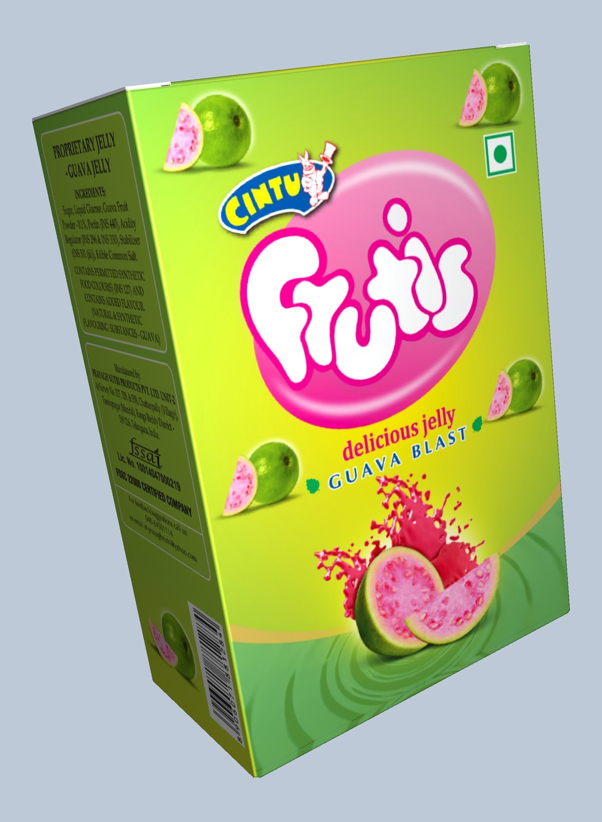 Frutis guava jelly carton 3D render
