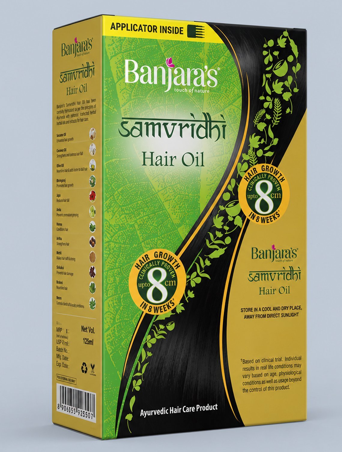 Samvridhi hair oil carton 3D render