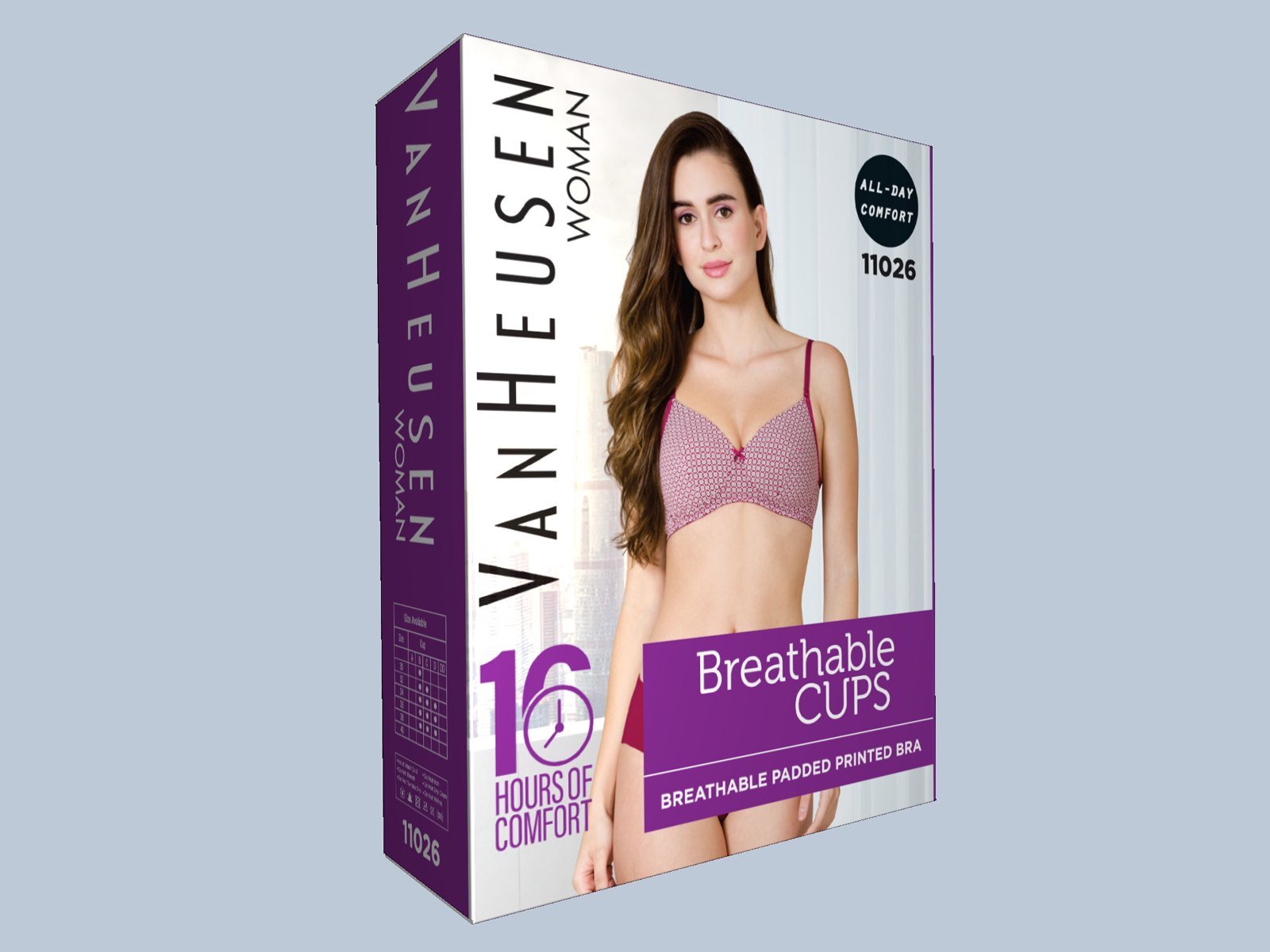 Van Heusen Woman printed carton — label and artwork render