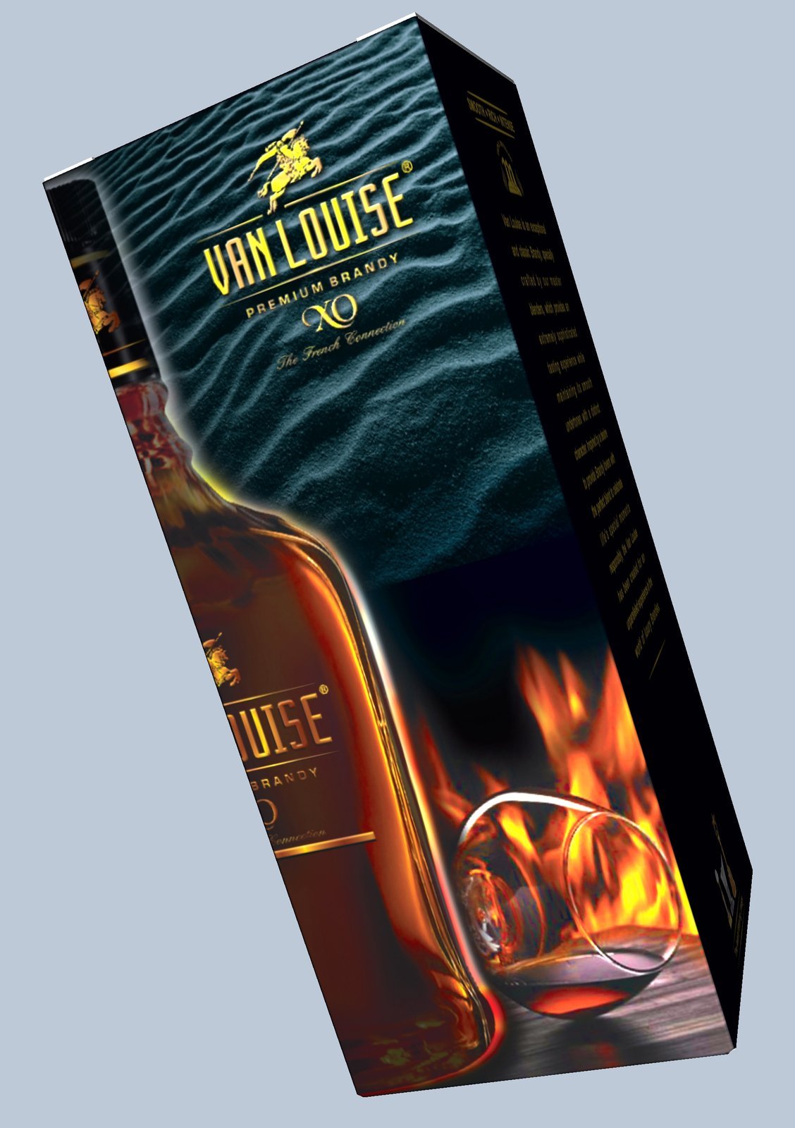 Van Louise XO brandy carton 3D render